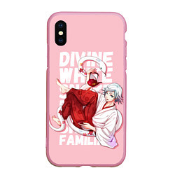 Чехол iPhone XS Max матовый Divine white snake, цвет: 3D-розовый