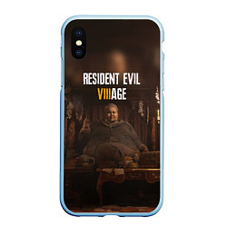 Чехол iPhone XS Max матовый RESIDENT EVIL VILLAGE РЕ ДЕРЕВНЯ Z, цвет: 3D-голубой