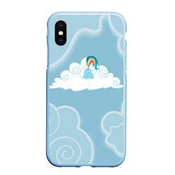 Чехол iPhone XS Max матовый Rainbow in cloud, цвет: 3D-голубой