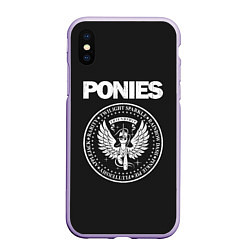 Чехол iPhone XS Max матовый Pony x Ramones, цвет: 3D-светло-сиреневый