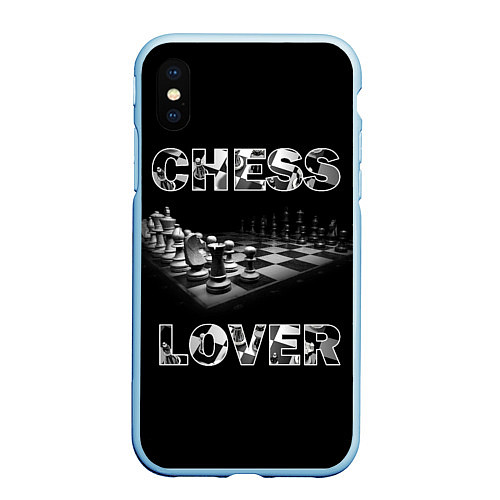 Чехол iPhone XS Max матовый Chess Lover Любитель шахмат / 3D-Голубой – фото 1