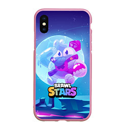 Чехол iPhone XS Max матовый Сквик Squeak Brawl Stars, цвет: 3D-розовый