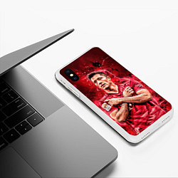 Чехол iPhone XS Max матовый Левандовски Lewandowski 9, цвет: 3D-белый — фото 2