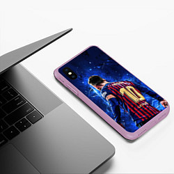 Чехол iPhone XS Max матовый Leo Messi Лео Месси 10, цвет: 3D-сиреневый — фото 2