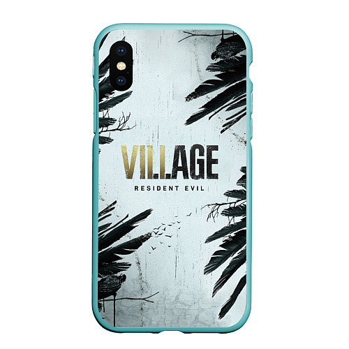 Чехол iPhone XS Max матовый Resident Evil Village Crow / 3D-Мятный – фото 1