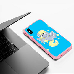 Чехол iPhone XS Max матовый Пони в звёздном небе, цвет: 3D-баблгам — фото 2