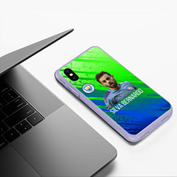 Чехол iPhone XS Max матовый Бернарду Силва Манчестер Сити, цвет: 3D-светло-сиреневый — фото 2