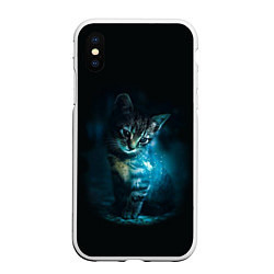 Чехол iPhone XS Max матовый Красивый кот, цвет: 3D-белый