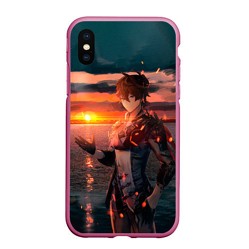 Чехол iPhone XS Max матовый Tartaglia art / 3D-Малиновый – фото 1