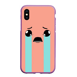 Чехол iPhone XS Max матовый Crying Isaac, цвет: 3D-фиолетовый