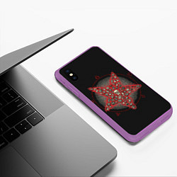 Чехол iPhone XS Max матовый Star of Isaac, цвет: 3D-фиолетовый — фото 2