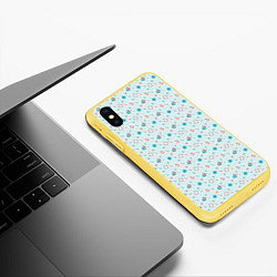 Чехол iPhone XS Max матовый Морской узор, цвет: 3D-желтый — фото 2