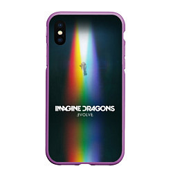 Чехол iPhone XS Max матовый Imagine Dragons: Evolve, цвет: 3D-фиолетовый