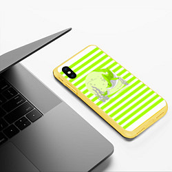 Чехол iPhone XS Max матовый Акула, цвет: 3D-желтый — фото 2
