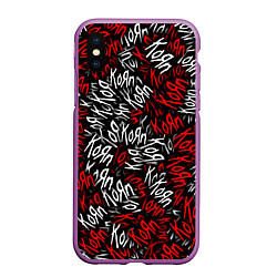 Чехол iPhone XS Max матовый KoЯn KoЯn KoЯn, цвет: 3D-фиолетовый