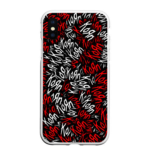 Чехол iPhone XS Max матовый KoЯn KoЯn KoЯn / 3D-Белый – фото 1