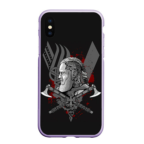 Чехол iPhone XS Max матовый Vikings Art / 3D-Светло-сиреневый – фото 1