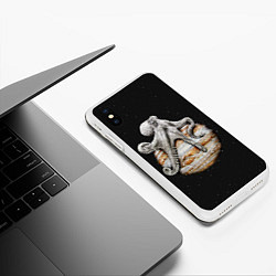 Чехол iPhone XS Max матовый Planetary Octopus, цвет: 3D-белый — фото 2
