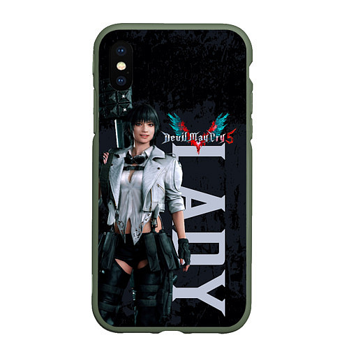 Чехол iPhone XS Max матовый Lady / 3D-Темно-зеленый – фото 1