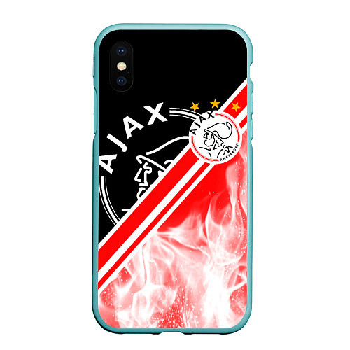 Чехол iPhone XS Max матовый FC AJAX AMSTERDAM ФК АЯКС / 3D-Мятный – фото 1