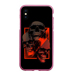 Чехол iPhone XS Max матовый Skulls Черепа