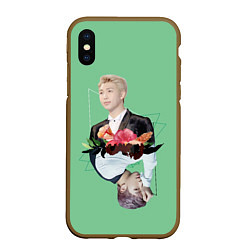 Чехол iPhone XS Max матовый RM x J-Hope, цвет: 3D-коричневый