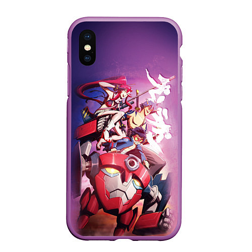 Чехол iPhone XS Max матовый Gurren Lagann / 3D-Фиолетовый – фото 1