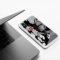 Чехол iPhone XS Max матовый Черный Аста демон Чёрный клевер, цвет: 3D-белый — фото 2