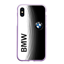 Чехол iPhone XS Max матовый Black and White BMW, цвет: 3D-сиреневый