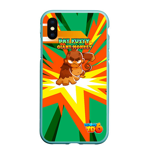 Чехол iPhone XS Max матовый BTD6 Pat Fusty / 3D-Мятный – фото 1