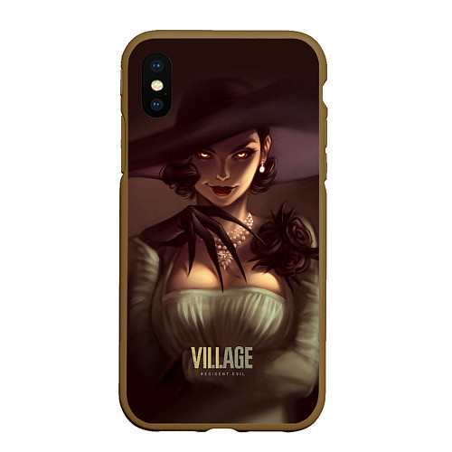 Чехол iPhone XS Max матовый Lady Alcina Dimitrescu / 3D-Коричневый – фото 1