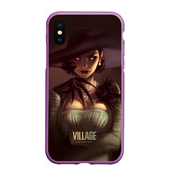 Чехол iPhone XS Max матовый Lady Alcina Dimitrescu, цвет: 3D-фиолетовый