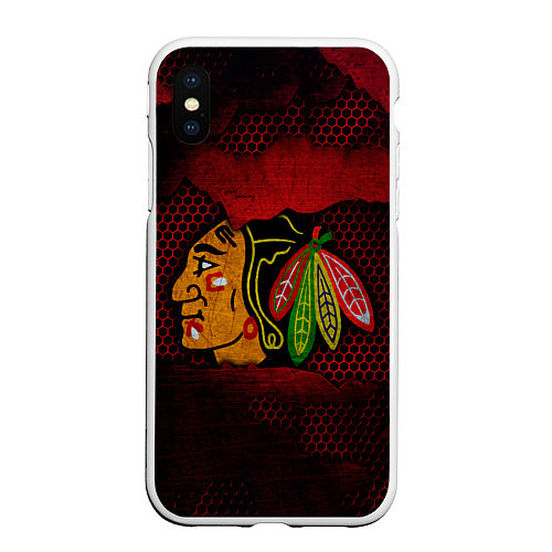 Чехол iPhone XS Max матовый CHICAGO NHL / 3D-Белый – фото 1