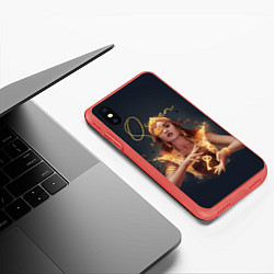 Чехол iPhone XS Max матовый Queen, цвет: 3D-красный — фото 2