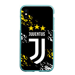 Чехол iPhone XS Max матовый JUVENTUS ЮВЕНТУС КРАСКА