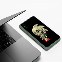 Чехол iPhone XS Max матовый Sonic dead inside, цвет: 3D-темно-зеленый — фото 2