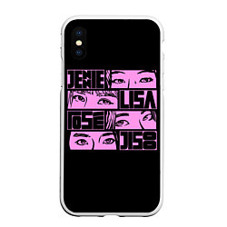 Чехол iPhone XS Max матовый Black pink eyes, цвет: 3D-белый