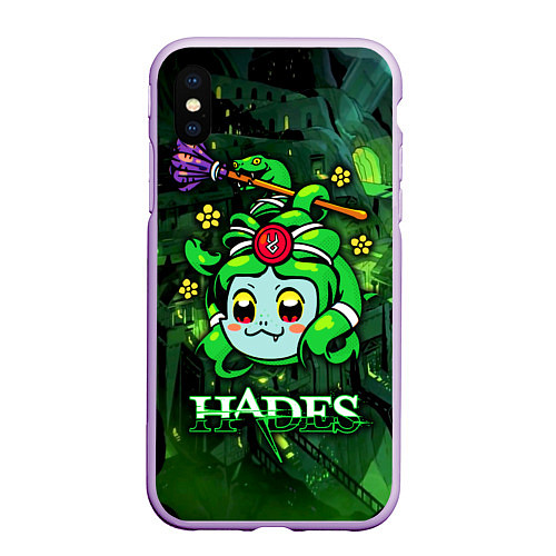 Чехол iPhone XS Max матовый Hades Dusa Gorgon / 3D-Сиреневый – фото 1