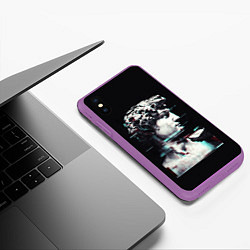 Чехол iPhone XS Max матовый David Glitch, цвет: 3D-фиолетовый — фото 2