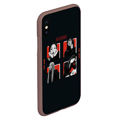 Чехол iPhone XS Max матовый BLACKPINK Red and black, цвет: 3D-коричневый — фото 2