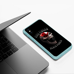 Чехол iPhone XS Max матовый Five Finger Death Punch 5FDP, цвет: 3D-мятный — фото 2