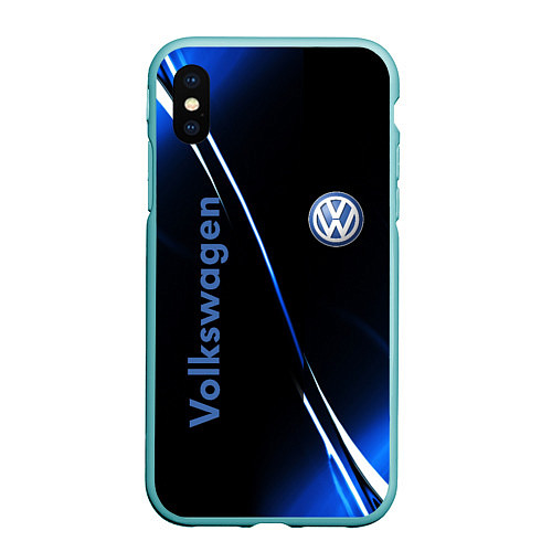 Чехол iPhone XS Max матовый VOLKSWAGEN / 3D-Мятный – фото 1