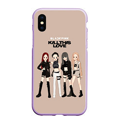 Чехол iPhone XS Max матовый Kill this love, цвет: 3D-сиреневый