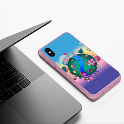 Чехол iPhone XS Max матовый Animal crossing world, цвет: 3D-розовый — фото 2