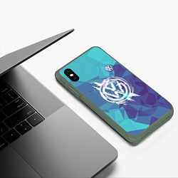 Чехол iPhone XS Max матовый VOLKSWAGEN, цвет: 3D-темно-зеленый — фото 2