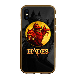 Чехол iPhone XS Max матовый Hades wolf, цвет: 3D-коричневый