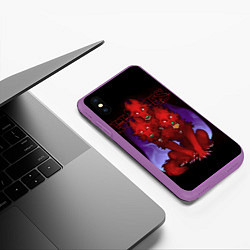 Чехол iPhone XS Max матовый Hades wolf, цвет: 3D-фиолетовый — фото 2