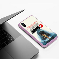 Чехол iPhone XS Max матовый Jaws 2, цвет: 3D-сиреневый — фото 2