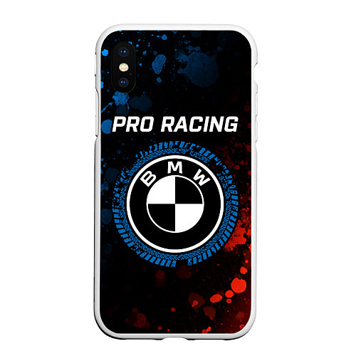 Чехол iPhone XS Max матовый БМВ - Racing / 3D-Белый – фото 1