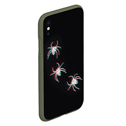 Чехол iPhone XS Max матовый ПАУКИ ГЛИТЧ GLITCH SPIDERS, цвет: 3D-темно-зеленый — фото 2